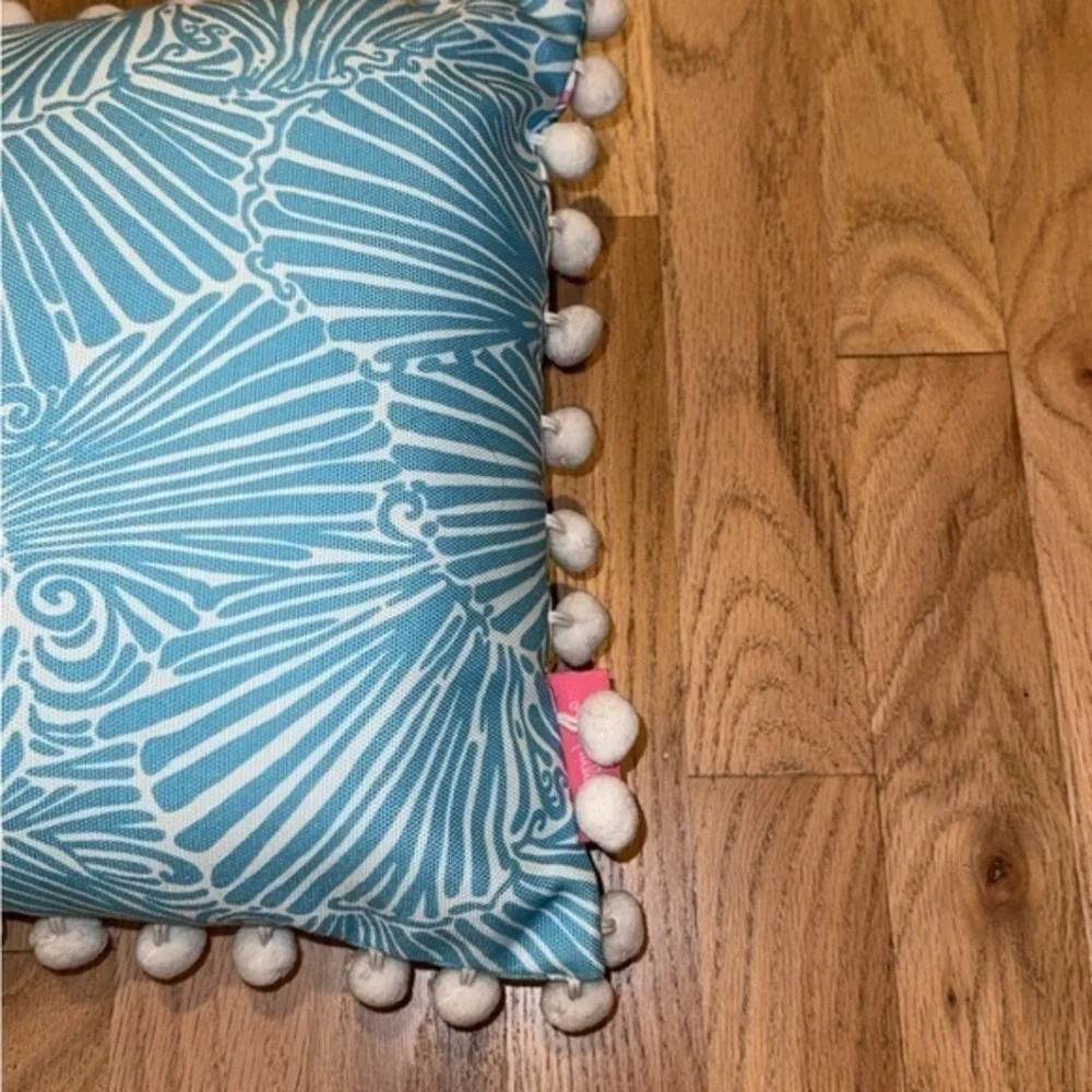 Lilly Pulitzer Mermaid Preppy Outdoor Pom Pom‎ Pillow 12 x 20